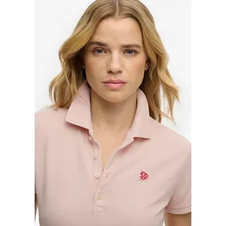 Poloshirt SUPERDRY "HERITAGE SLIM FIT POLO", Damen, Gr. XS, pale rose pink, Single Jersey, Obermaterial: 97% Baumwolle, 3% Elasthan, unifarben, skinny fit normal, Shirts Poloshirt
