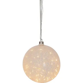 EGLO LED-Weihnachtskugel für Innen beleuchtete | Glaskugel zum Aufhängen Ø 20 cm, Leuchtkugel zum Hängen, warmweiß, Strom-Betrieb