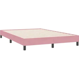 vidaXL Bettgestell ohne Matratze Rosa 140x220 cm Samt