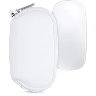 kwmobile Hülle kompatibel mit Apple Magic Mouse 1/2 - Neopren Hülle für PC Mouse Schutzhülle - Computer Maus Tasche - Neopren Tasche für PC-Maus - Weiß