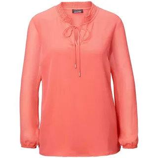 GOLDNER Chiffonbluse »Kurzgröße Elegante Jersey-Bluse mit Rundhals«, orange