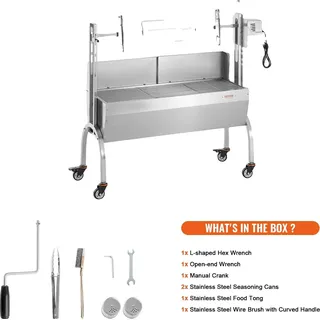 Rotisserie-Grill, 52W Motor, verstellbare Höhen, 46 Zoll Brett