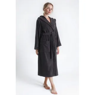 Bruno Banani Damenbademantel »Clement, ideal für Sauna & Spa, Hotelbademantel, Morgenmantel« 1 Stk. 100% Baumwolle, einfarbig, glänzende Streifen-Bordüre, Taschen, XS-3XL, grau