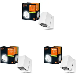 LEDVANCE ENDURA Classic Cube ADJ WALL Außen-Wandleuchte, weiß, GU10-Sockel (max 35W), kann mit einfacher oder smarter Lampe bestückt werden, ausrichtbarer Leuchtenkopf, Schutzklasse IP44