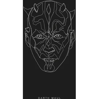 Komar Bild »Star Wars Lines Dark Side Maul« Star Wars 1 Stk. tlg. Wandbild zur Dekoration im Kinderzimmer - ohne Rahmen, schwarz-weiß