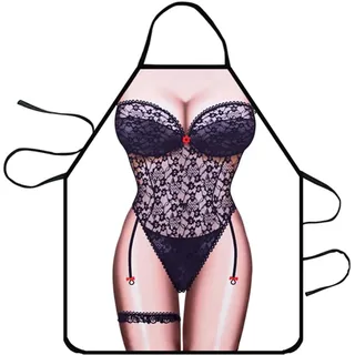 ZHAOYCSH Lustige 3D-Sexy Schürze für Erwachsene - Neuheit Schürze für Mann und Frau - Kreative Kochschürze mit urkomischem 3D-Druck Design - für Geburtstagsfeier, BBQ Grillparty, Junggesellenabschied