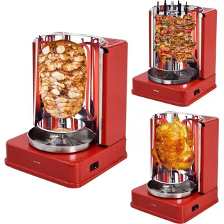 Syntrox Germany Dönergrill Quandira – 1400 Watt Hähnchen- und Fischgrill mit Rotisserie-Funktion und 6 drehenden Spießen