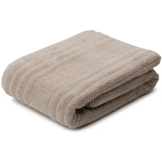 Gözze - Mailand Frottier-Badetuch, Weich und saugfähig, 70% Bio-Baumwolle/30% Viskose (Bambus), Vegan, 100 x 150 cm - Taupe
