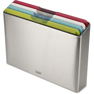 Joseph Joseph Folio Icon Schneidebrett-Set Edelstahl 4-tlg. 35,5 x 26,5 cm Grau/Mehrfarbig