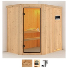 Bild von Sauna »Swantje«, (Set), 3,6-kW-Plug & Play Bio-Ofen mit externer Steuerung beige