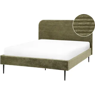 Beliani Polsterbett mit Lattenrost 140x200 cm Grün Flayat - Textil , 140x200 cm , Schlafzimmer, Betten