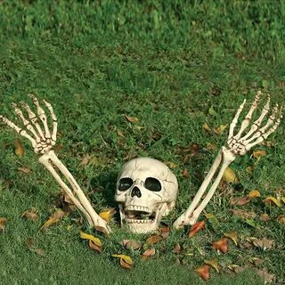 Jonami Halloween Deko Horror Skelett Schädel Realistische Dekoration Gruseliger Skeleton für Garten Hof Rasen Party Dekorationen