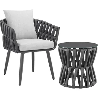 Tectake Lugano Set 3-tlg. Anthrazit/Grau