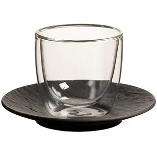 Villeroy & Boch Espressotasse mit Untertasse 0,07 l Schwarz