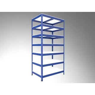 Speisekammerregal Biedrax 35 x 60 x 210 cm, Blau, 7 Fachböden weiß laminiert 12 mm, Fachlast 200 kg pro Fachboden