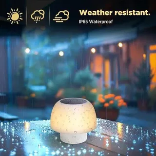 LED Tischlampe mit 4 Dimmstufen, Solar und Akku, Nachttischlampe für Schlafzimmer, Kinderzimmer und Dekoration