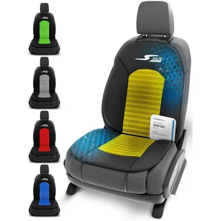 Walser Car Comfort S-Race, Autositzbezug Universal Schonbezug für die vorderen Autositze gelb/schwarz