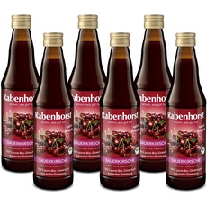 RABENHORST Sauerkirsche Muttersaft BIO 6er Pack (6 x 330 ml) - 100% purer Sauerkirsch-Direktsaft aus erster Pressung