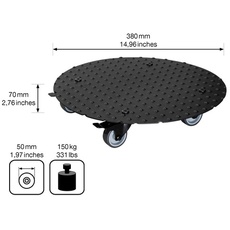 Bild von Pflanzenroller WagnerSystem Ø 38 cm H 7,5 cm Metall schwarz