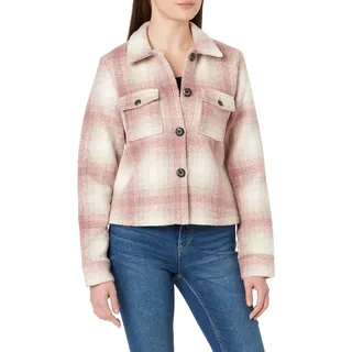 ONLY Damen Jacke ONLLOU Short Check - XS S M L XL Kariert Polyester Knöpfe, Größe:S, Farbe:Pumice Stone Rose Brown 15208838