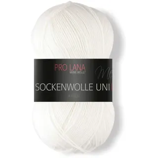 Pro Lana Sockenwolle Uni 4-fach 401 - weiß