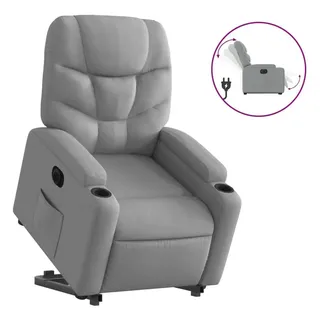 vidaXL Relaxsessel mit Aufstehhilfe Elektrisch Hellgrau Stoff