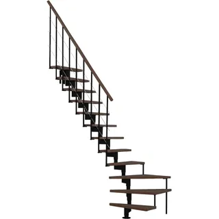 Minka Mittelholmtreppe Style Turn Walnuss Schwarz Raumhöhe bis 304 cm