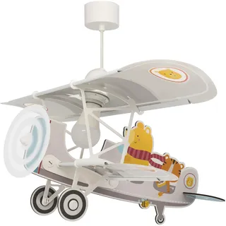 Dalber Kinder Pendelleuchte Flugzeug Teddy 54522 | Hängelampe; Deckenleuchte; Kinderzimmer; E27 - 1 x 15W