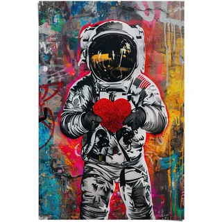Poster REINDERS "Astronauten-Graffiti", bunt (farbe bild(er): mehrfarbig), B:61cm H:91,5cm T:0,1cm, Bilder, Poster, Kinderzimmer - Mehrfarbig - 150 gr. Papier - Menschen - 61x91,5 cm