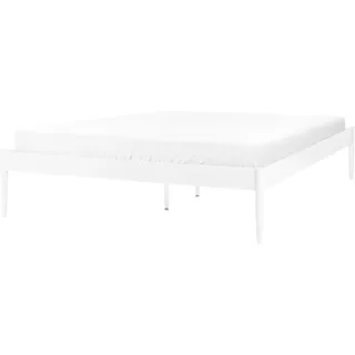 Beliani Bett mit Lattenrost 160x200 cm Weiß Metall , 160x200 cm , Schlafzimmer, Betten