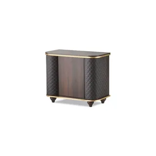 Kommode Rechteckig Sideboard Braun Schwarz Türen Modern Aktenschrank - Braun