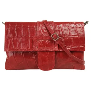 Cluty Abendtasche Leder Red