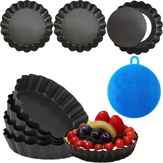 Sinnsally Tartelette Förmchen mit Hebeboden,10cm*8 Stück Mini Tartlettförmchen Tarteform Tarte Form Quiche Tortenboden Obstkuchenform Tortenbodenform Tortenform Tart Pan Tortenpfannen Quichepfanne