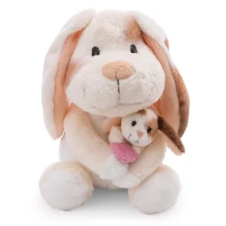 NICI Plüsch Hase mit Kind beige 20cm