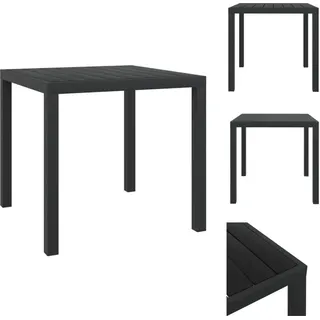 vidaXL Garten-Esstisch WPC Aluminium 80 x 80 x 74 cm Schwarz - Gartentische - Schwarz