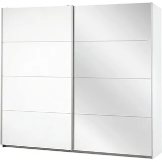 Rauch Möbel Caracas, Schwebetürenschrank, Farbe Weiß, Breite 226 cm | Kleiderschrank mit Schwebetüren, Schiebetüren, 1-türig, mit Spiegel, für Schlafzimmer, Kinderzimmer, Wohnzimmer, Garderobe