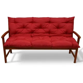 Beautissu Bankauflage 150 x 50 x 10 cm rot 1 St.