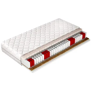 MIRJAN24 Beidseitige Federkernmatratze Zina Lateks 19 cm, Orthopädische Taschenfederkernmatratze, Latexschaumstoff, Kokosmatte (Liegefläche: 120x200 cm)