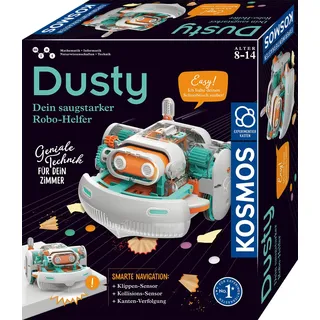 Kosmos 621322 Dusty - Dein saugstarker Robo-Helfer, Staubsaugerroboter für Kinder, Experimentierkasten ab 8 Jahre