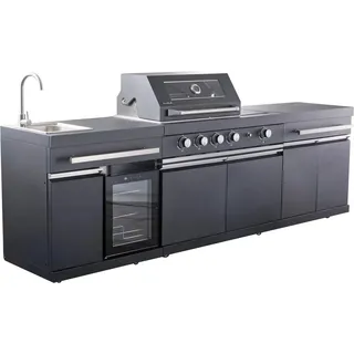 Buschbeck Outdoorküche King Range 112 cm x 282 cm x 58 cm Schwarz