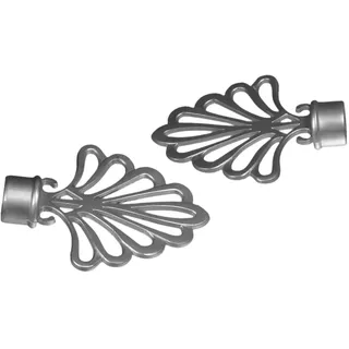 LIEDECO Gardinenstangen-Endstück Fächer 2-läufig Ø 16 mm 10 cm Silber