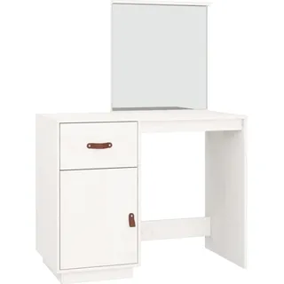 vidaXL Schminktisch Weiß 95x50x134 cm Massivholz Kiefer - Weiß