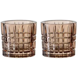 Nachtmann Teelichthalter Square Votives Glas Braun