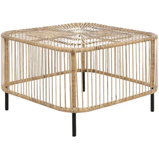 Beliani Garten Beistelltisch 67 x 67 x 45 cm Beige/Schwarz