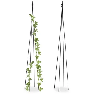 Relaxdays Obelisk Rankhilfe 150 x 20 x 20 cm Schwarz