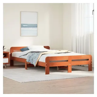 vidaXL Massivholzbett ohne Matratze Wachsbraun 120x200 cm Kiefernholz