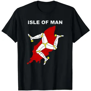 Isle of Man Flagge Umriss Insel Manx Fahne Isle of Man T-Shirt