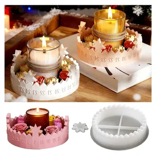 Silikonform für Adventskalender – Silikon Gießform für Adventskranz mit Zahlen und Glücksstern, geeignet für Kerzen, Seifen, Epoxidharz und Dekoration für DIY-Weihnachtsschmuck