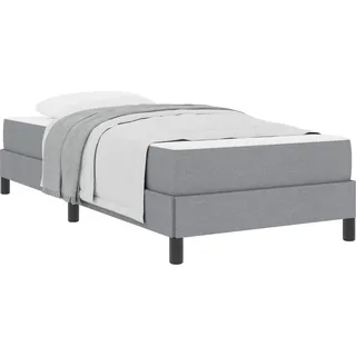 vidaXL Boxspringbett mit Matratze Hellgrau 90 x 200 cm Stoff - Hellgrau