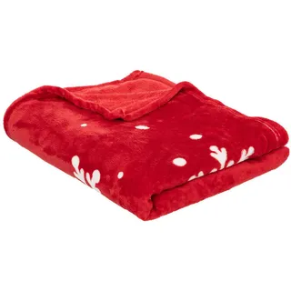 Atmosphera Createur d ́interieur Plaid Schneeflocken 130/180 cm , Kunststoff , 130x180x180 cm , Dekoration, Weihnachtsdekoration